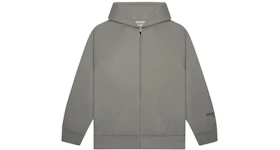 Fear of God Essentials 3D Silicon Applique Full Zip Up Hoodie Gray Flannel/Charcoal