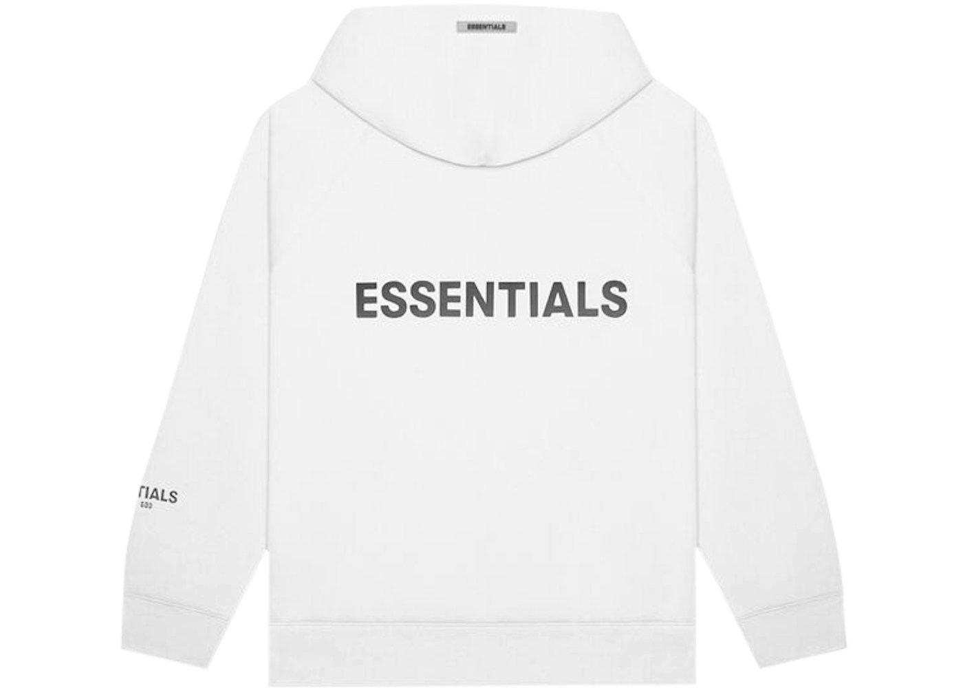 FEAR OF GOD ESSENTIALS 3D Silicon Applique Full Zip Up Hoodie White - SS20