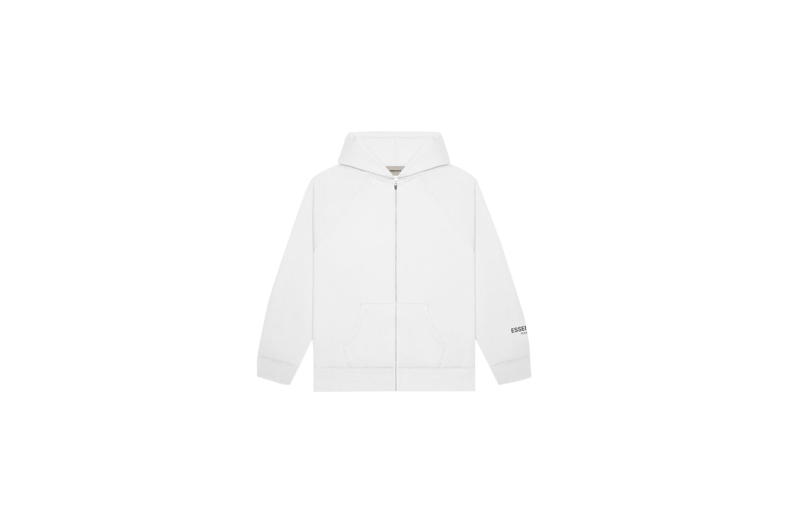 Fear of God Essentials 3D Silicon Applique Full Zip Up Hoodie White