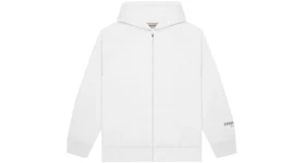 Fear of God Essentials 3D Silicon Applique Full Zip Up Hoodie White