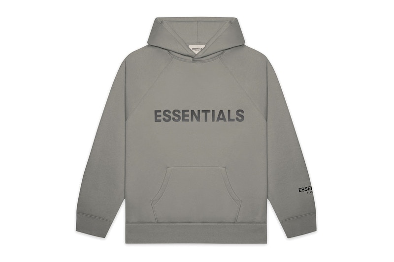 Fear of God Essentials Pullover Hoodie Applique Logo Cement - FW20 ...