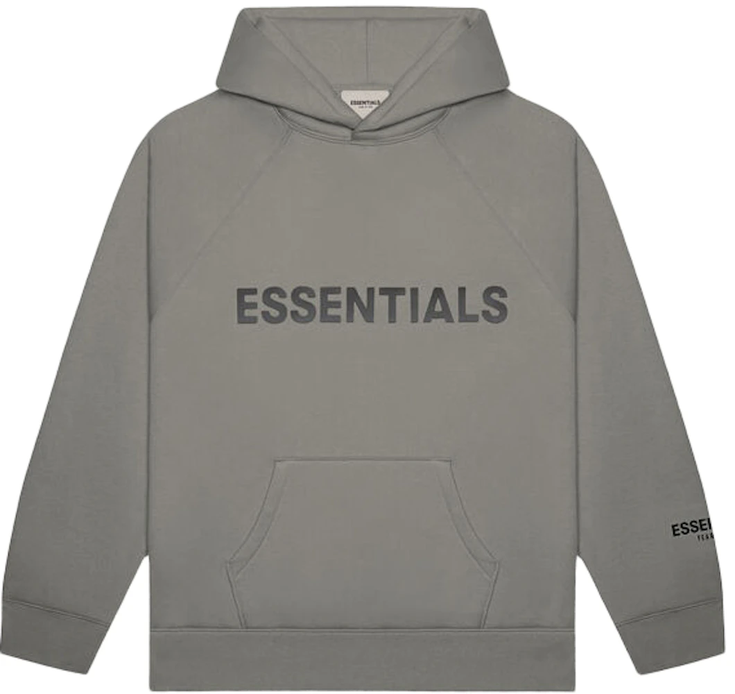 Fear of God Essentials 3D Silicon Applique Pullover Hoodie Gray  Flannel/Charcoal
