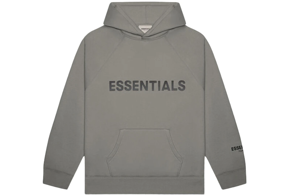 Fear of God Essentials 3D Silicon Applique Pullover Hoodie Gray Flannel/Charcoal