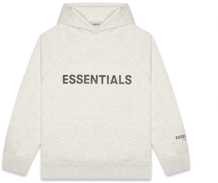 Fear of God Essentials Pullover Hoodie Applique Logo Oatmeal/Oatmeal ...