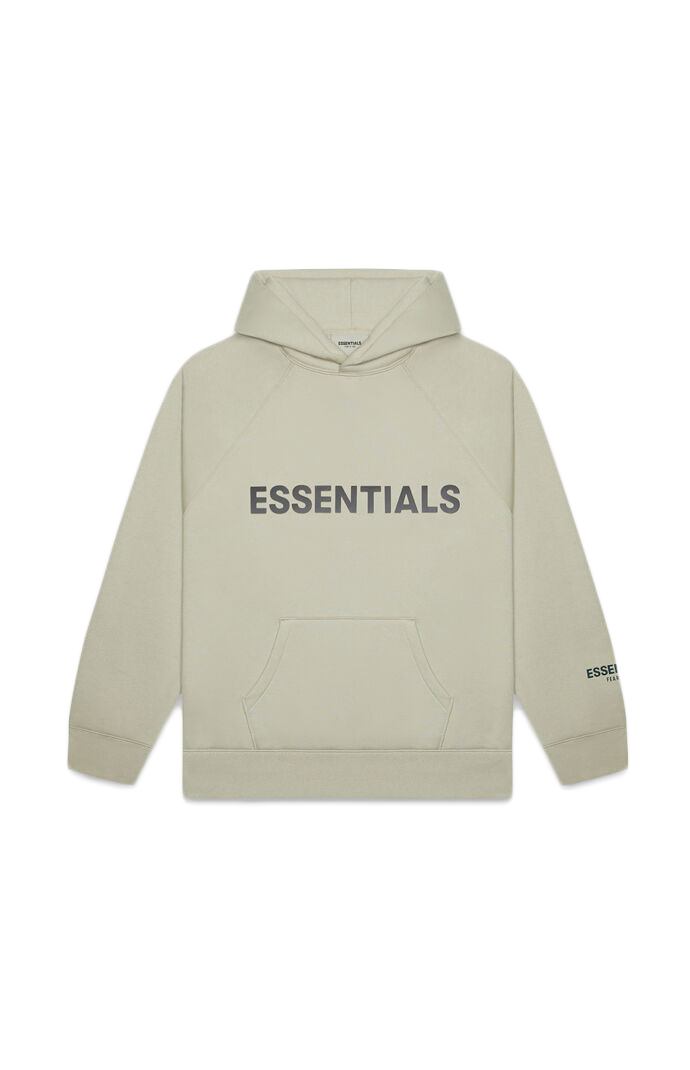Fear of God Essentials 3D Silicon Applique Pullover Hoodie Moss ...
