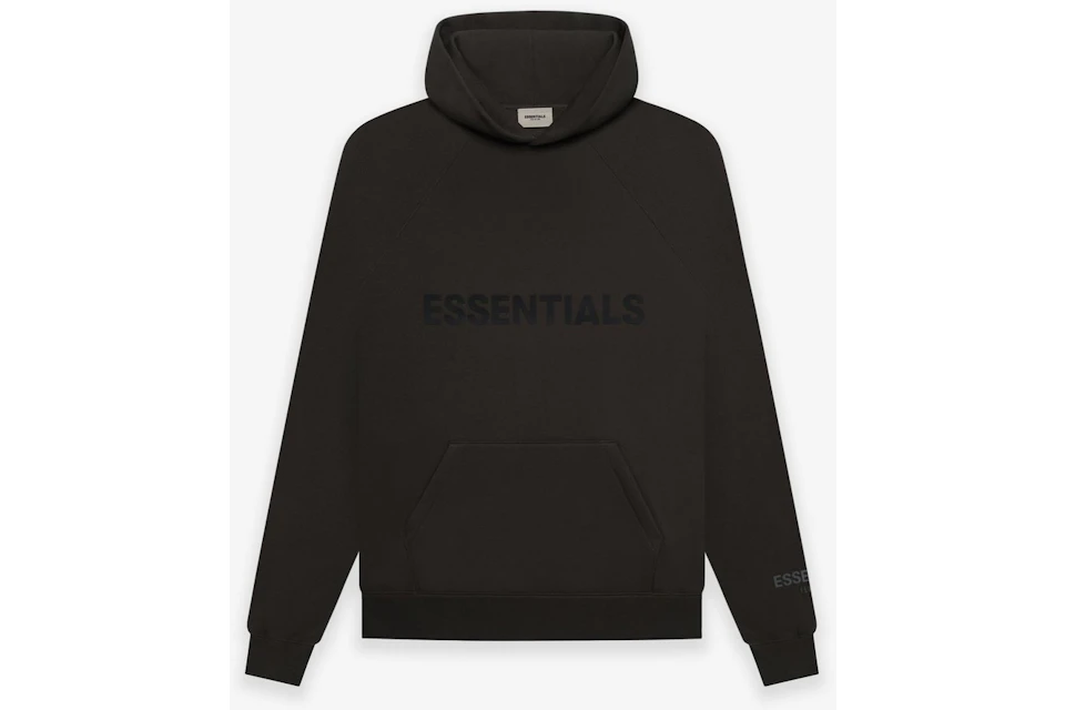FEAR OF GOD ESSENTIALS 3D Silicon Applique Pullover Hoodie Weathered Black