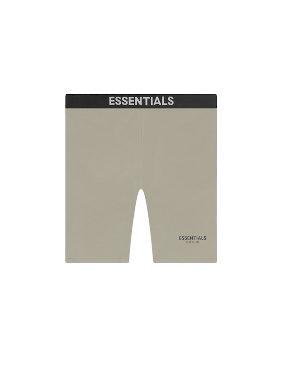 Pre-owned Fear Of God Essentials Athletic Biker Shorts Moss/goat