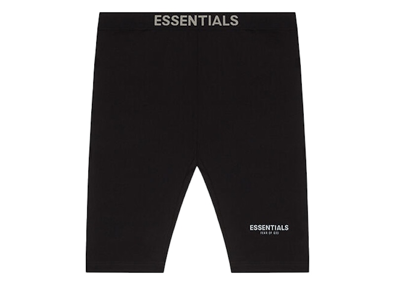 Pre-owned Fear Of God Women's  Essentials Biker Shorts In Dark Slate/stretch Limo/black