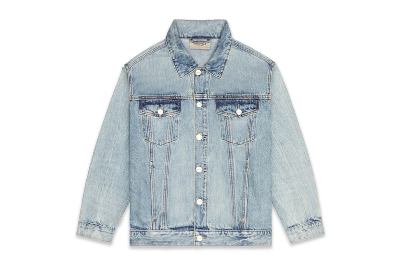 Fear of God Essentials Trucker Jacket Indigo Men's - FW22 - US