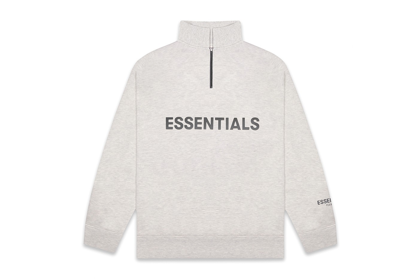 Fear of God Essentials Half Zip Pullover Sweater Oatmeal/Oatmeal