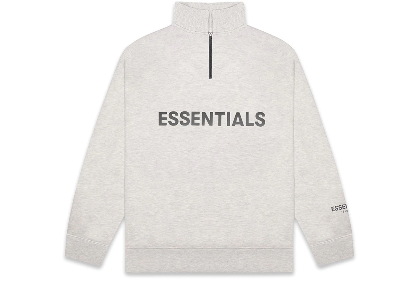 Fear of God Essentials Half Zip Pullover Sweater Oatmeal/Oatmeal ...