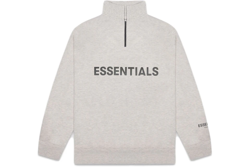 FEAR OF GOD ESSENTIALS Half Zip Pullover Sweater Heather Oatmeal