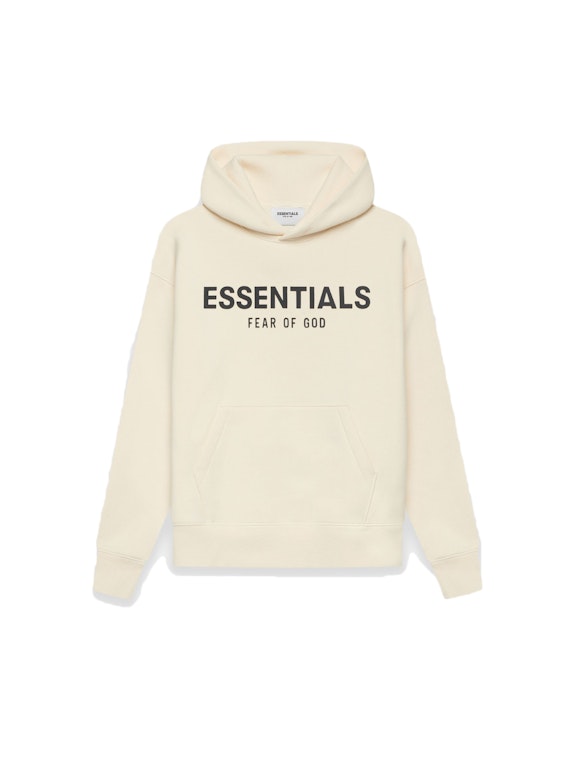 Pre-owned Fear Of God Essentials Kids Pull-over Hoodie Cream/buttercream