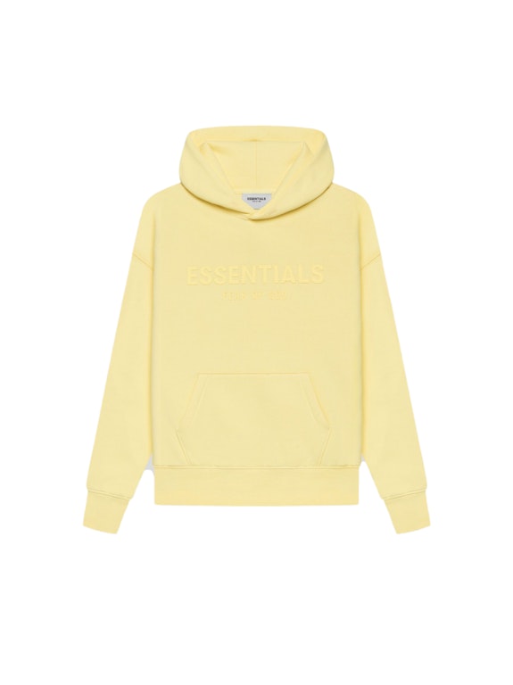 Pre-owned Fear Of God Essentials Kids Pull-over Hoodie Yellow/lemonade