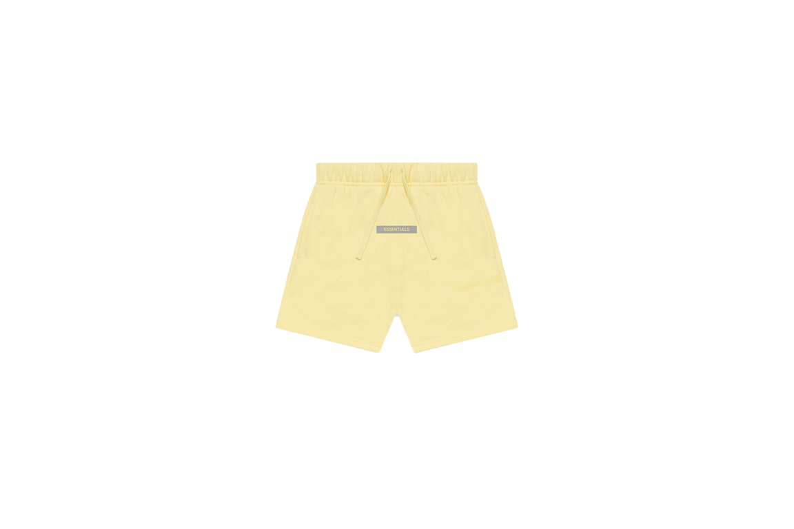 Pre-owned Fear Of God Essentials Kids Shorts Yellow/lemonade