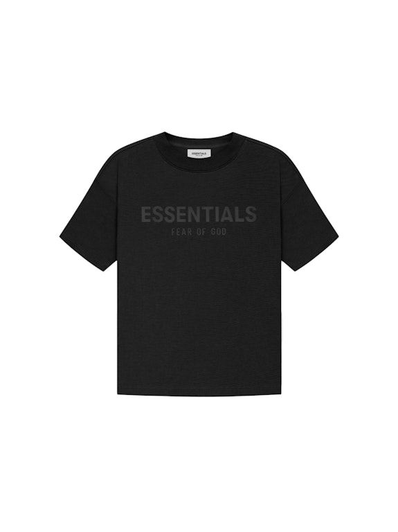 Pre-owned Fear Of God Essentials Kids T-shirt Black/stretch Limo