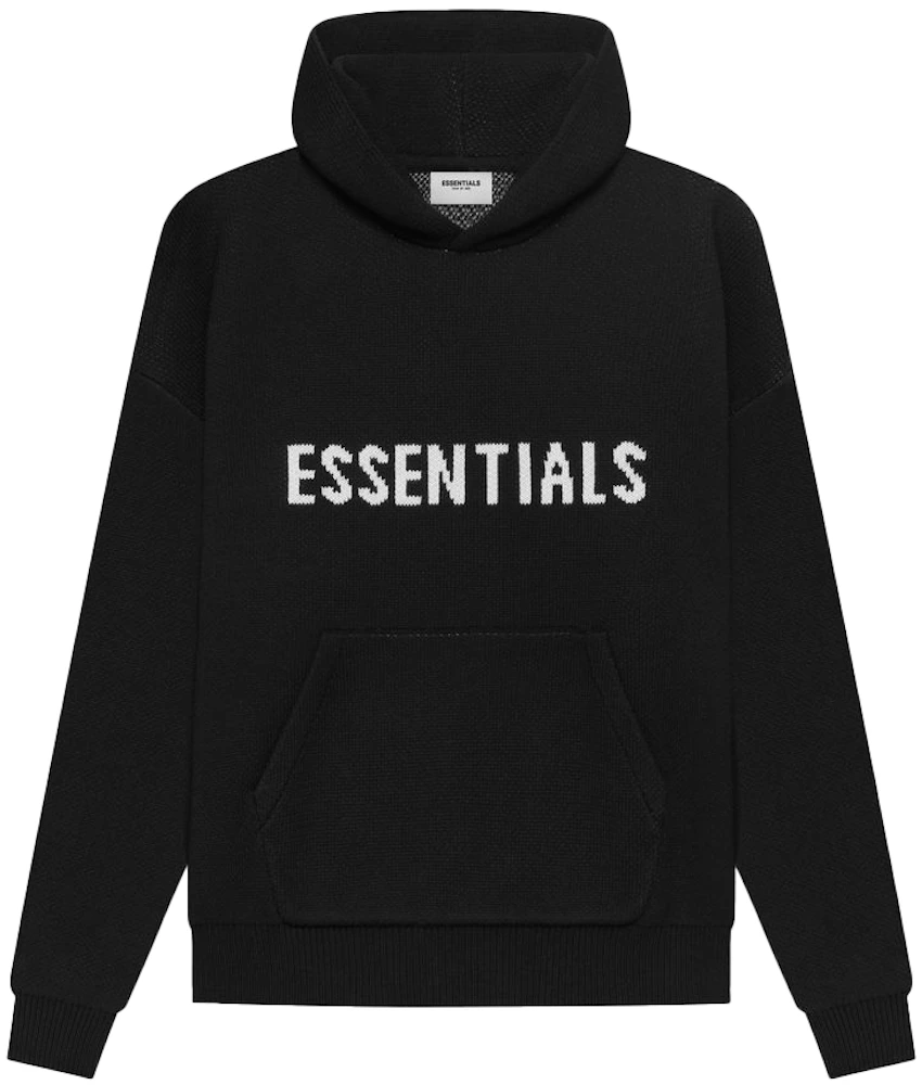 Fear of God Essentials Knit Pullover Hoodie (SS21) Black Men's - SS21 - US