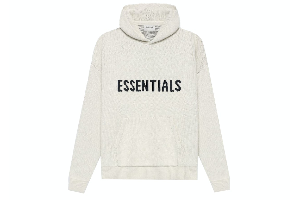 Pre-owned Fear Of God Essentials Knit Pullover Hoodie (ss21) Buttercream