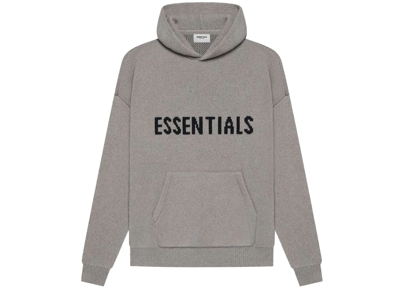 Fear of God Essentials Knit Pullover Hoodie (SS21) Dark Heather Oatmeal ...