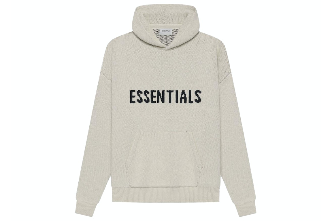 Pre-owned Fear Of God Essentials Knit Pullover Hoodie (ss21) Moss