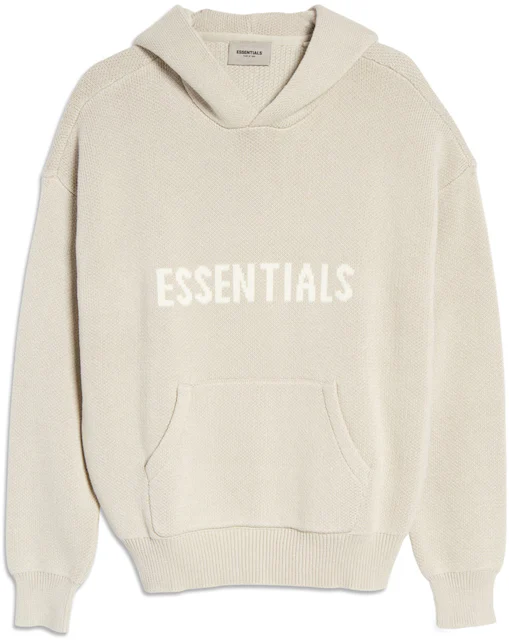 Fear of God Essentials Knit Pullover Hoodie (SS21) Stone/Oat Men's ...