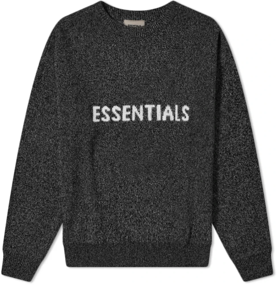 Fear of God Essentials Knit Sweater Dark Black Melange Men's - US
