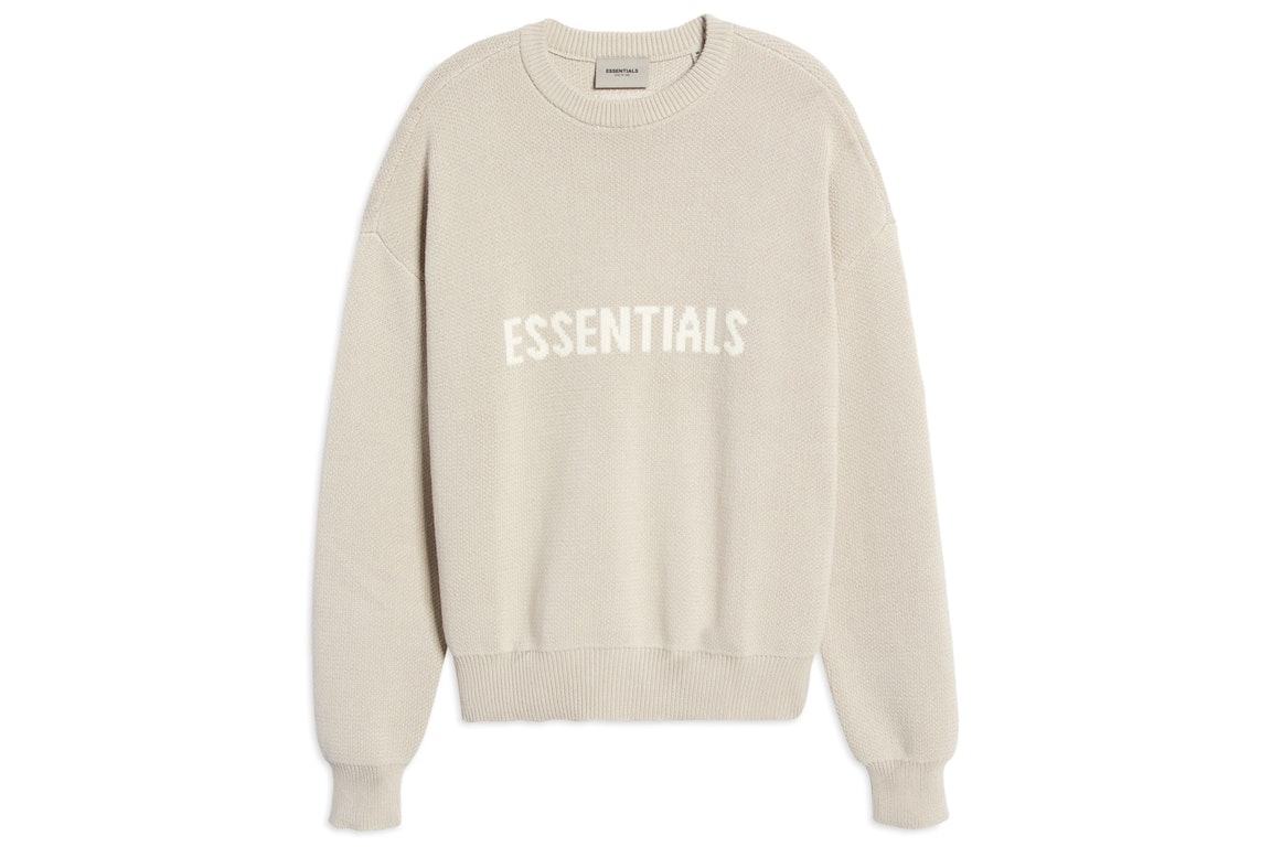 Pre-owned Fear Of God Essentials Knit Sweater Stone/oat