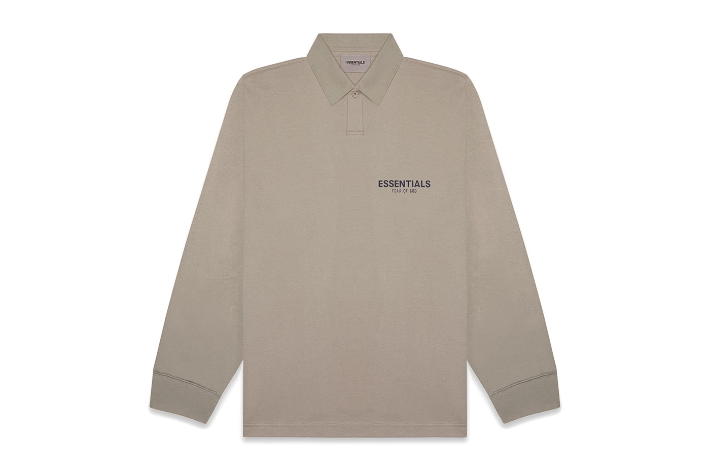 Fear of God Essentials Long Sleeve Boxy Polo Taupe