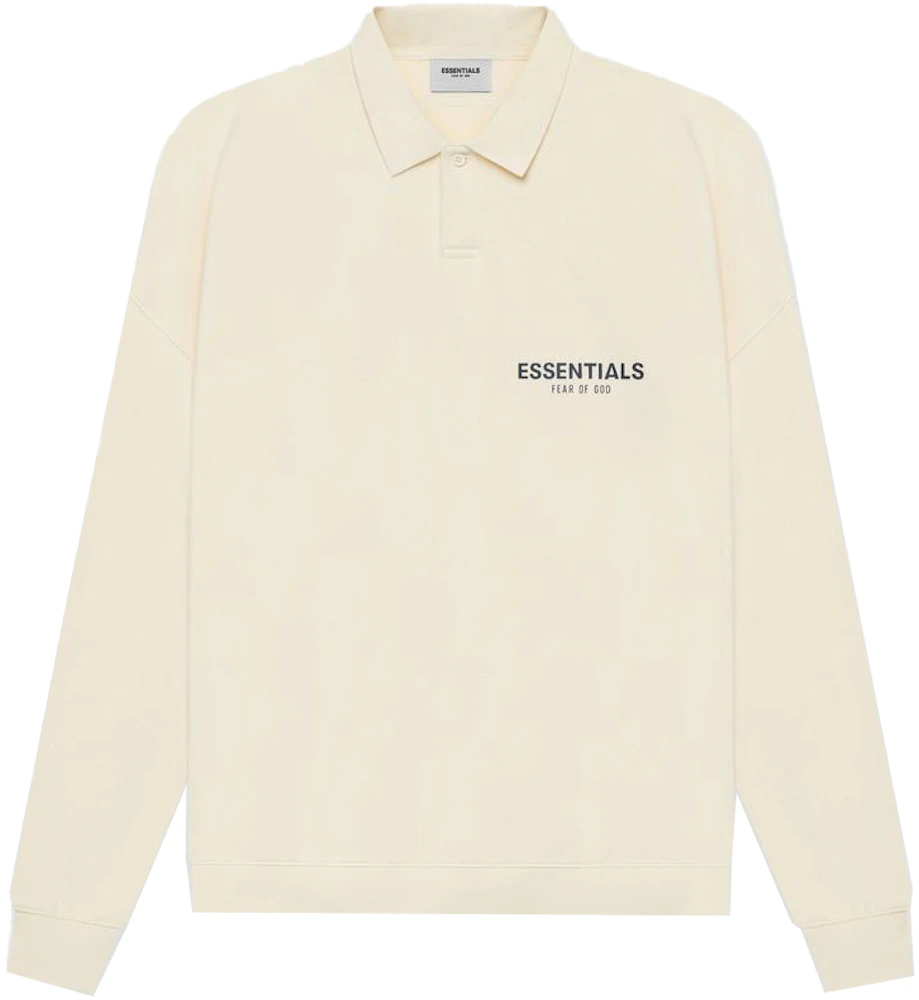 Fear of God Essentials Long Sleeve French Terry Polo Buttercream Men's ...