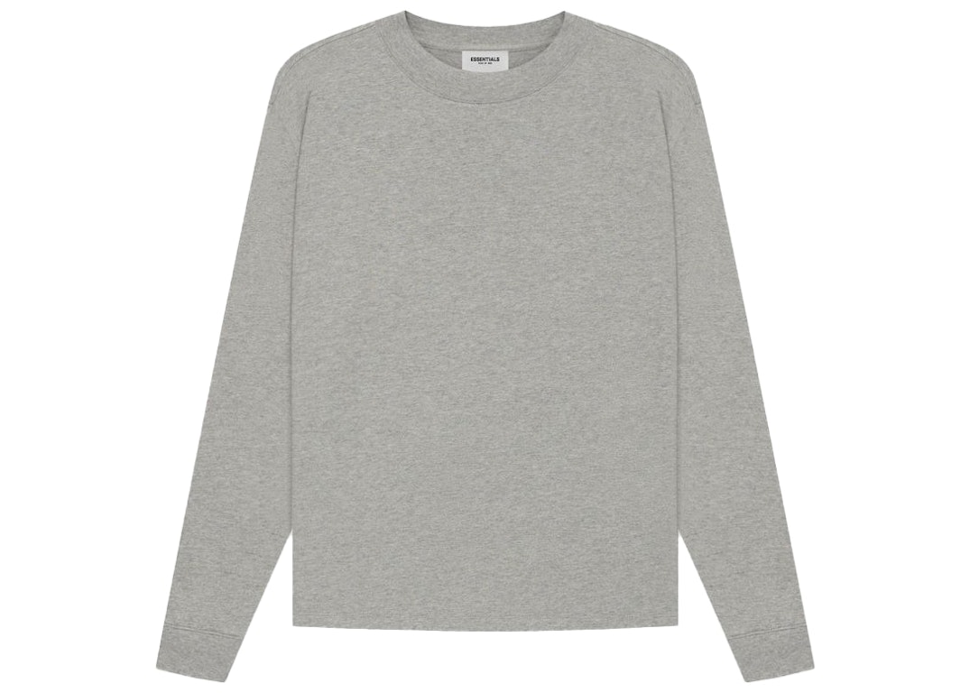 Pre-owned Fear Of God Essentials Long Sleeve T-shirt Dark Heather Oatmeal