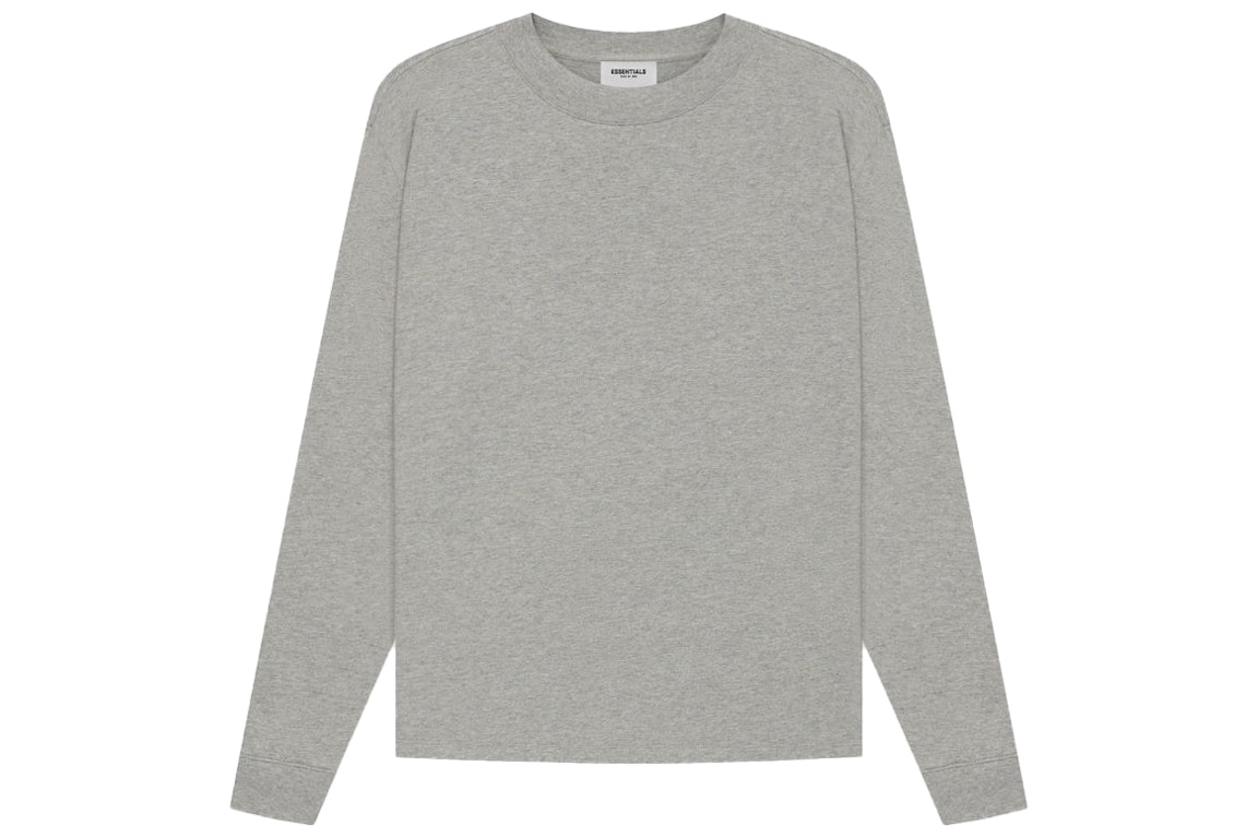 Pre-owned Fear Of God Essentials Long Sleeve T-shirt Dark Heather Oatmeal