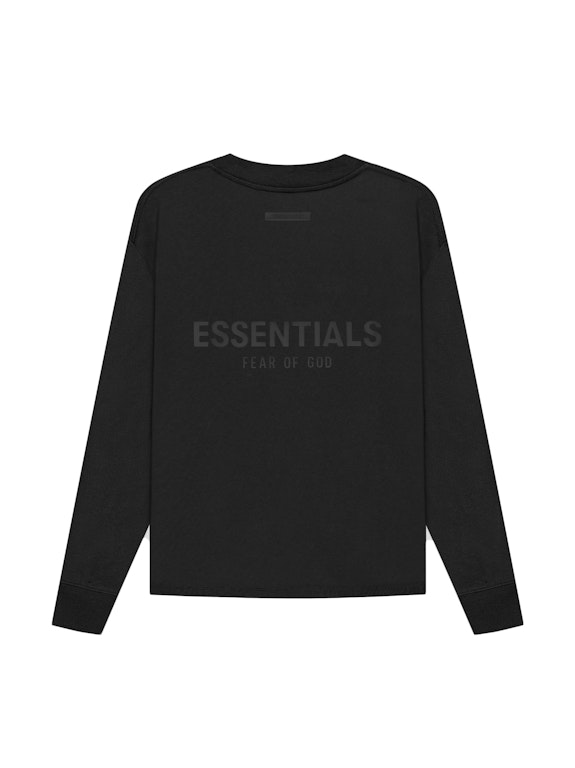 Pre-owned Fear Of God Essentials Long Sleeve T-shirt Black/stretch Limo