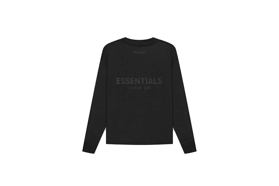 Pre-owned Fear Of God Essentials Long Sleeve T-shirt Black/stretch Limo