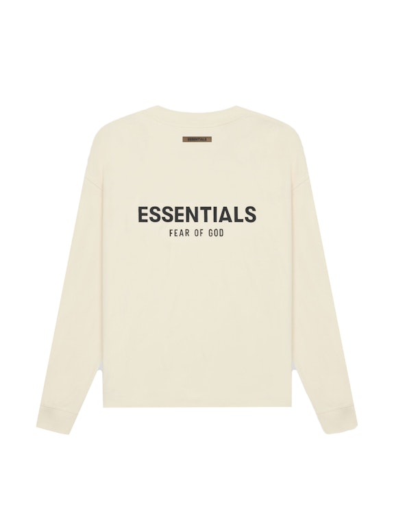 Pre-owned Fear Of God Essentials Long Sleeve T-shirt Cream/buttercream