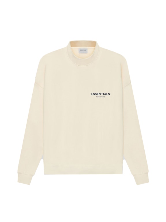 Pre-owned Fear Of God Essentials Mock Neck Sweater Cream/buttercream