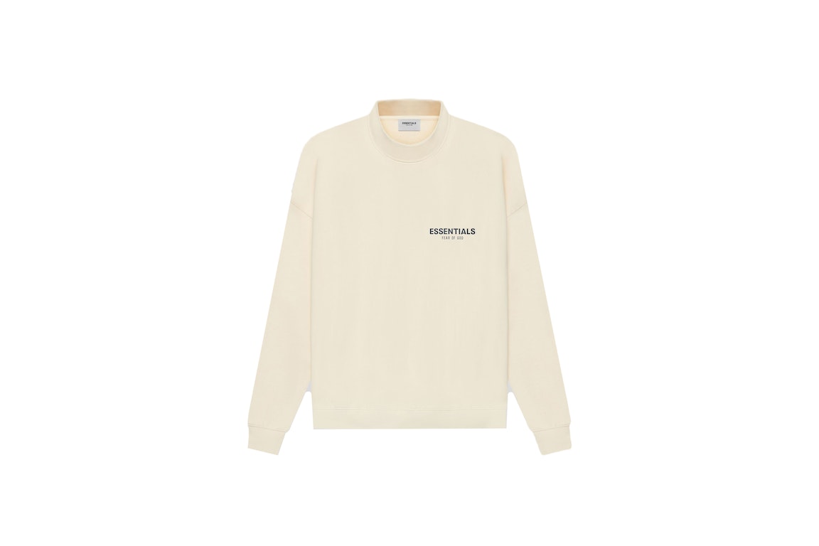 Pre-owned Fear Of God Essentials Mock Neck Sweater Cream/buttercream