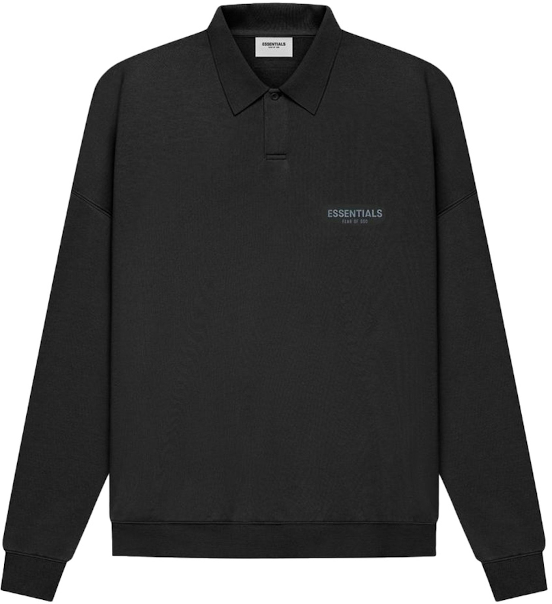 FEAR OF GOD ESSENTIALS Long Sleeve French Terry Polo Black - SS21