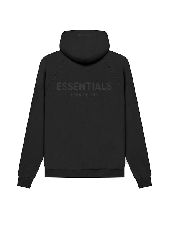 Pre-owned Fear Of God Essentials Pull-over Hoodie (ss21) Black/stretch Limo