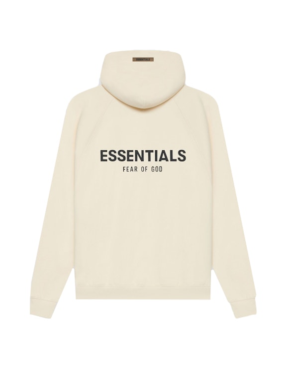 Pre-owned Fear Of God Essentials Pull-over Hoodie (ss21) Cream/buttercream