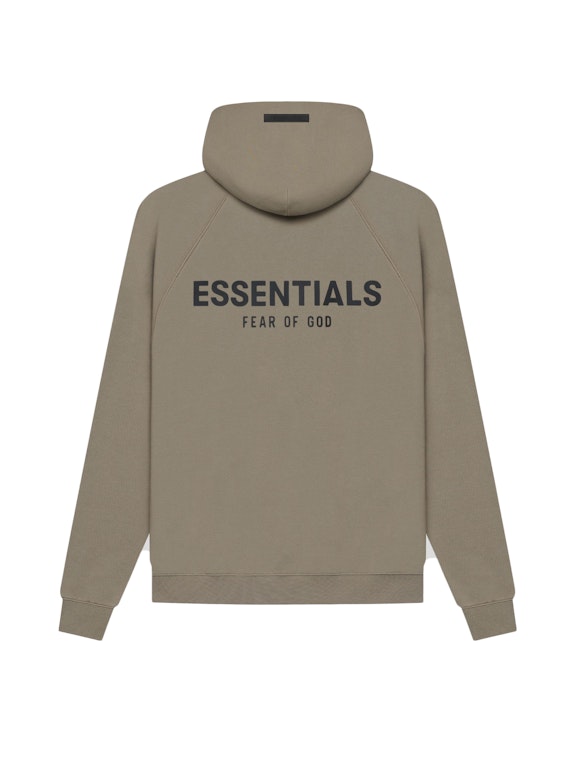 Pre-owned Fear Of God Essentials Pull-over Hoodie (ss21) Taupe