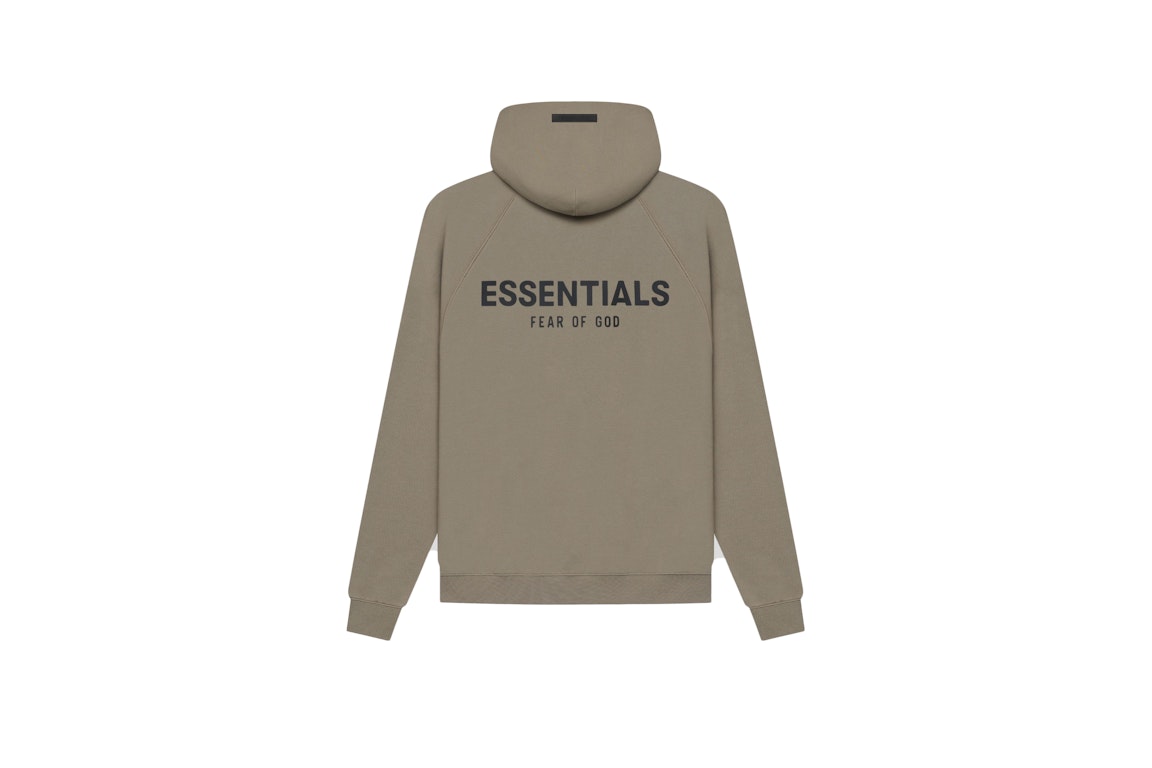 Pre-owned Fear Of God Essentials Pull-over Hoodie (ss21) Taupe