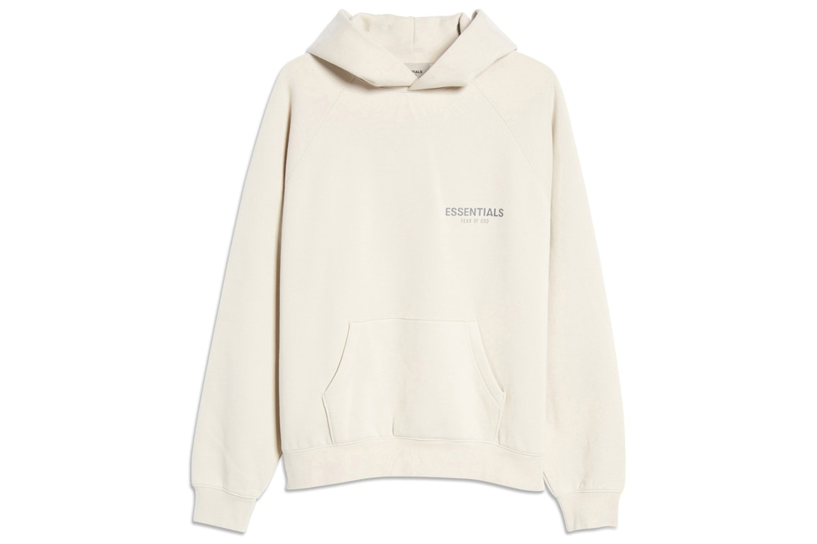 Pre-owned Fear Of God Essentials Pullover Hoodie Stone/oat