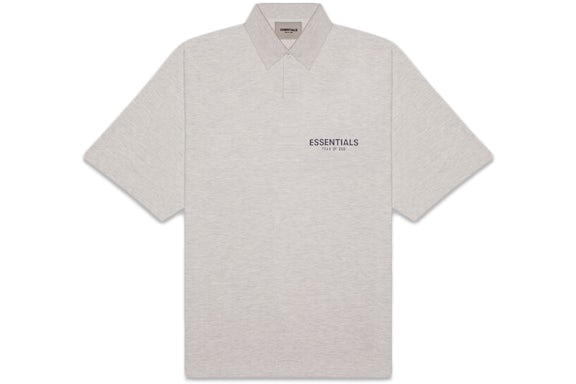 Fear of God Essentials Kurzärmeliges Boxy Polo Heather Haferflocken