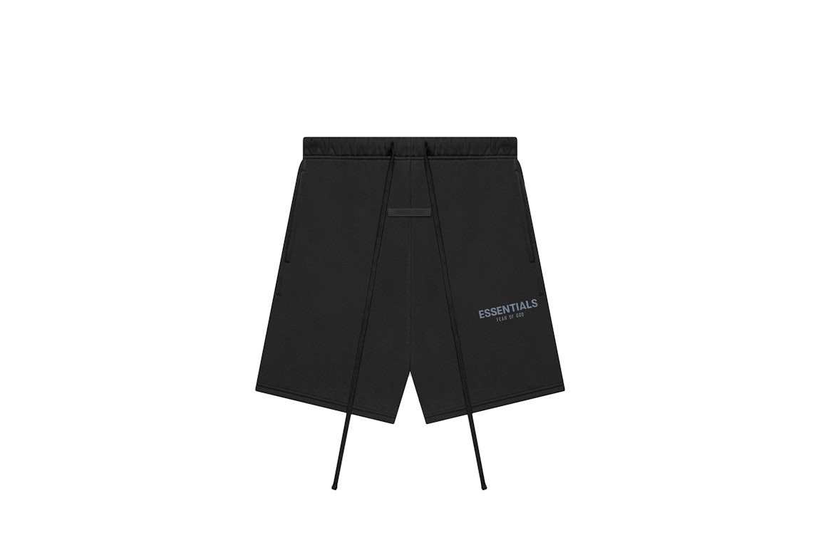Pre-owned Fear Of God Essentials Shorts (ss21) Black/stretch Limo