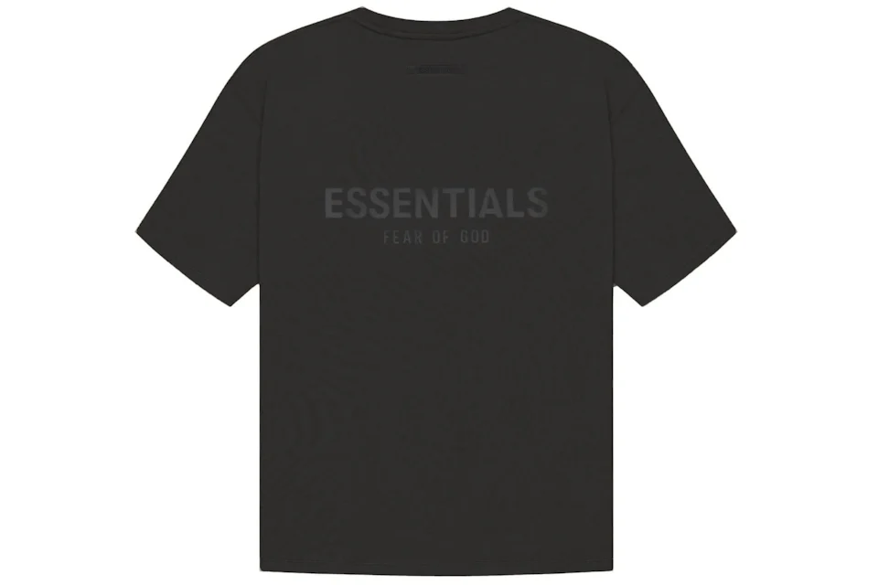 Camiseta Fear of God Essentials (SS22) en negro/verde oliva oscuro