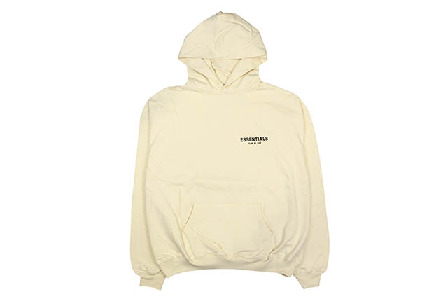 Fear of God Essentials Logo Pullover Hoodie (SS19) Cream - SS19 ...