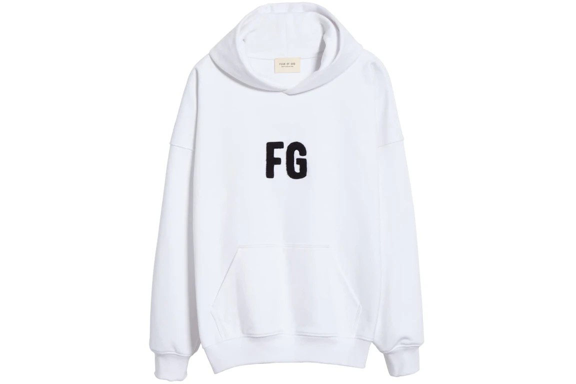 FEAR OF GOD Everyday 'FG' Logo Pullover Hoodie White/Black