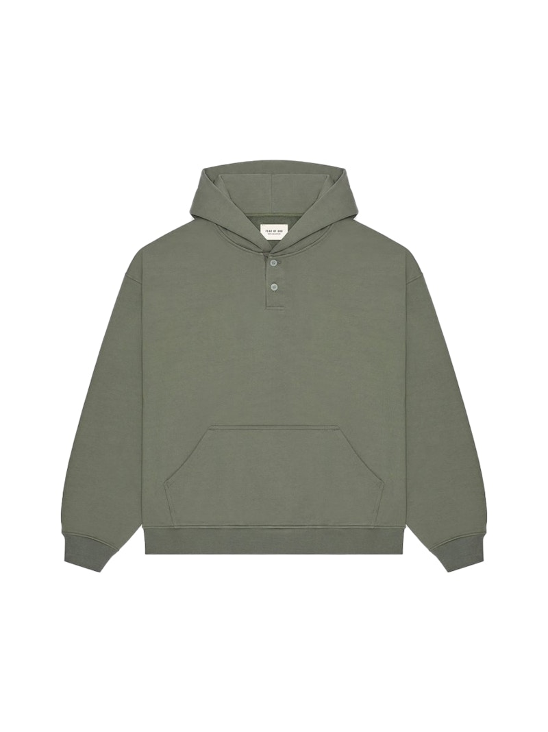 FEAR OF GOD Everyday Henley Hoodie Army Green