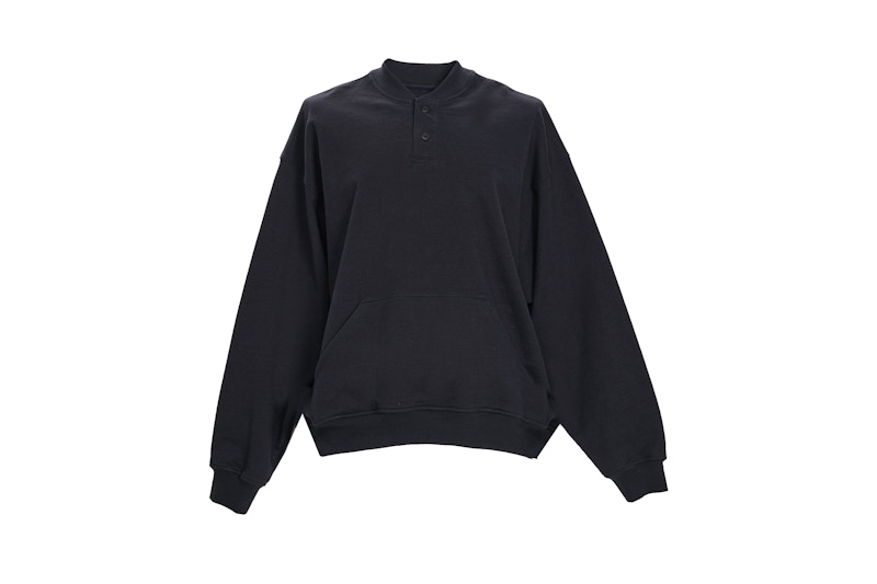 FEAR OF GOD Everyday Henley Sweatshirt Vintage Black - SIXTH