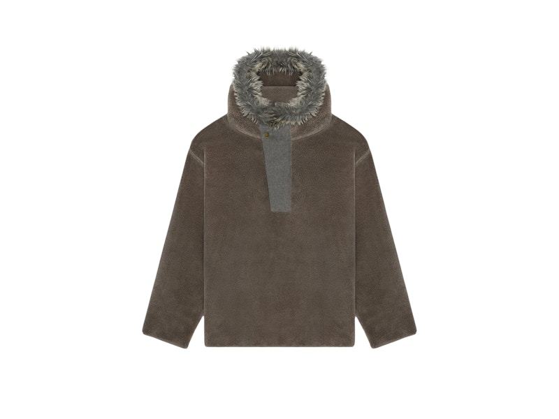 FEAR OF GOD Faux Fur Sherpa Parka Jacket Melange Grey/Brown 